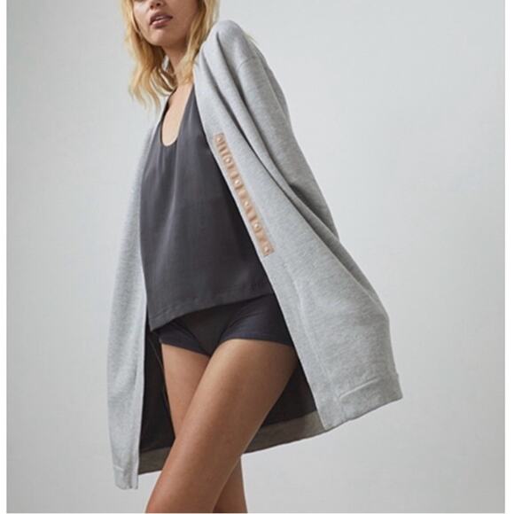 Lunya Cozy Cotton Silk Snap Button Front Cardigan in heather gray Size L/XL - Picture 2 of 12